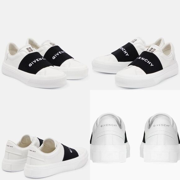 GIVENCHY Logo Leather City Sport Slip-on Sneakers Black & White Size US 11 $675 - Picture 3 of 12